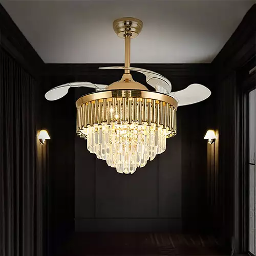 Qulik Q-K6036 48 Inch Decorative Chandelier Ceiling Fan With Light and Remote-gallery-1