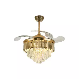 Qulik Q-K6036 48 Inch Decorative Chandelier Ceiling Fan With Light and Remote