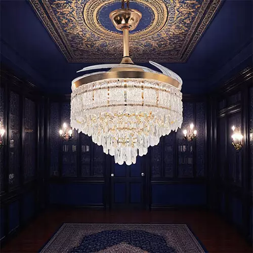 Qulik Q-T8329 48 Inch Decorative Chandelier Ceiling Fan With Light and Remote-gallery-1