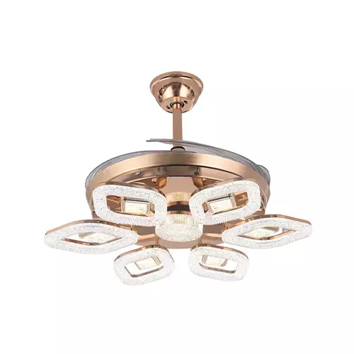 Qulik Q-T8299 48 Inch Decorative Chandelier Ceiling Fan With Light and Remote