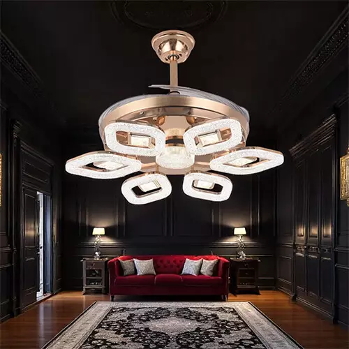 Qulik Q-T8299 48 Inch Decorative Chandelier Ceiling Fan With Light and Remote-gallery-1