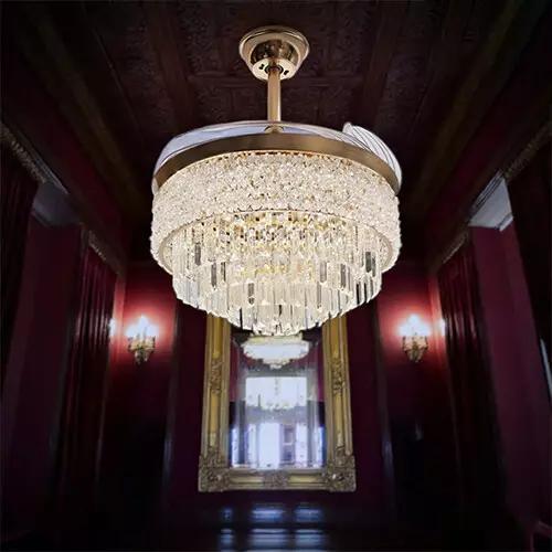 Qulik Q-T8361 48 Inch Decorative Chandelier Ceiling Fan With Light and Remote-gallery-1