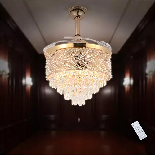 Qulik Q-K6351 48 Inch Decorative Chandelier Ceiling Fan With Light and Remote-gallery-1