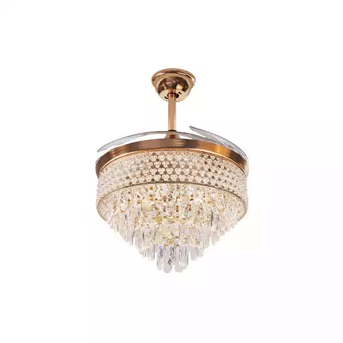 Qulik Q-K6272 48 Inch Decorative Chandelier Ceiling Fan With Light and Remote