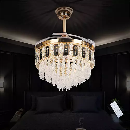 Qulik Q-K6251 48 Inch Decorative Chandelier Ceiling Fan With Light and Remote-gallery-1