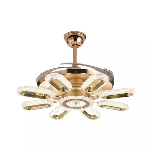 Qulik Q- K6303 48 Inch Decorative Chandelier Ceiling Fan with Remote and Light