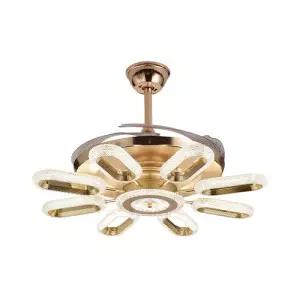 Qulik Q- K6303 48 Inch Decorative Chandelier Ceiling Fan with Remote and Light