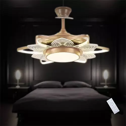 Qulik Q-K6334 48 Inch Decorative Chandelier Ceiling Fan with Remote and Light-gallery-1