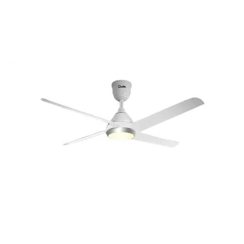 Qulik Alpha Edge 4B UL 53" Ceiling Fan With Light & Remote (Pearl White)
