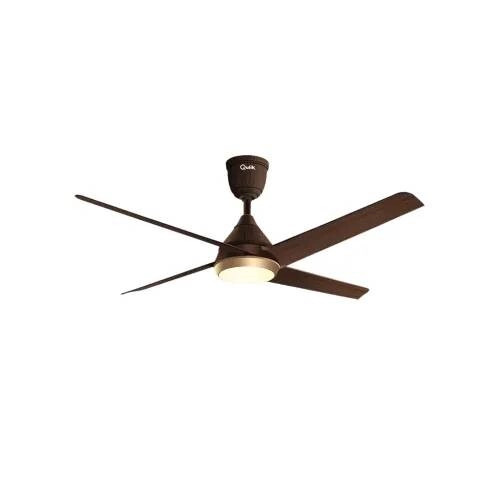 Qulik Alpha Edge 4B UL 53" Ceiling Fan With Light & Remote (Dark Wood)