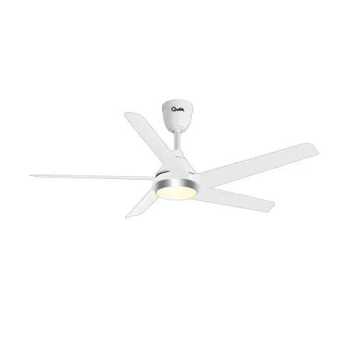Qulik Alpha Edge 5B UL 53 Inch Decorative Ceiling Fan With Light & Remote (Pearl White)