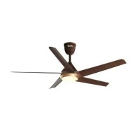 Qulik Alpha Edge 5B UL 53 Inch Decorative Ceiling Fan With Light & Remote (Dark Wood)