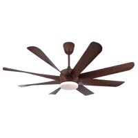 Qulik Helix UL 60 Inch Silent Ceiling Fan With Light and Remote (Dark Wood)