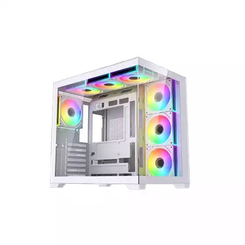 Maxcool PANDA MC7 Mid-Tower ATX Gaming White Computer Case With 7 Infinity ARGB Fans