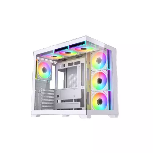 Maxcool PANDA MC7 Mid-Tower ATX Gaming White Computer Case With 7 Infinity ARGB Fans