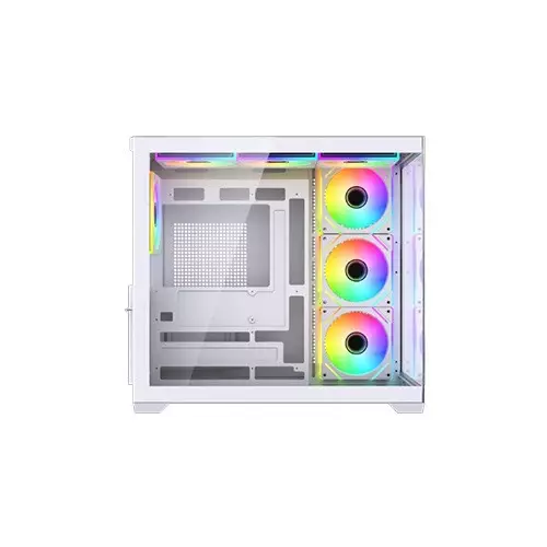 Maxcool PANDA MC7 Mid-Tower ATX Gaming White Computer Case With 7 Infinity ARGB Fans-1