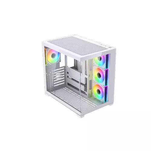Maxcool PANDA MC7 Mid-Tower ATX Gaming White Computer Case With 7 Infinity ARGB Fans-2