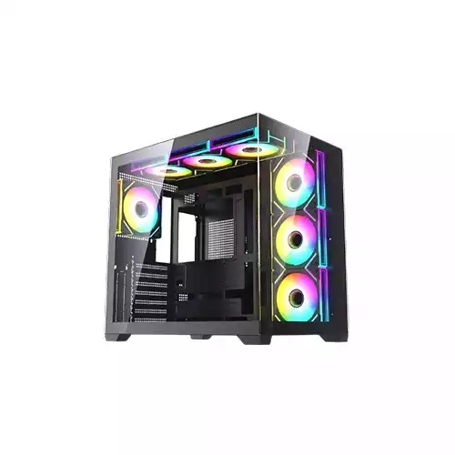 Maxcool PANDA MC7 Mid-Tower ATX Gaming Black Computer Case With 7 Infinity ARGB Fans