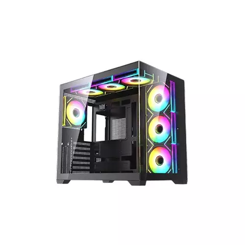 Maxcool PANDA MC7 Mid-Tower ATX Gaming Black Computer Case With 7 Infinity ARGB Fans
