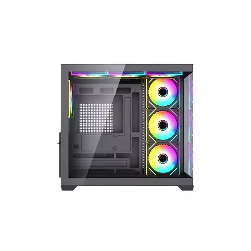 Maxcool PANDA MC7 Mid-Tower ATX Gaming Black Computer Case With 7 Infinity ARGB Fans-1