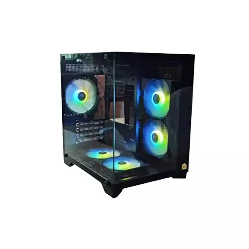 Wintech PANDORAS BOX X2 Pre-Install 5 Colourful ARGB Fan M-ATX Gaming PC Casing (Black)-gallery-1
