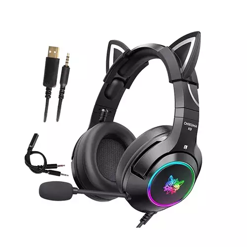 ONIKUMA K9 RGB Stereo Gaming Headset with Cat Ears (Black)