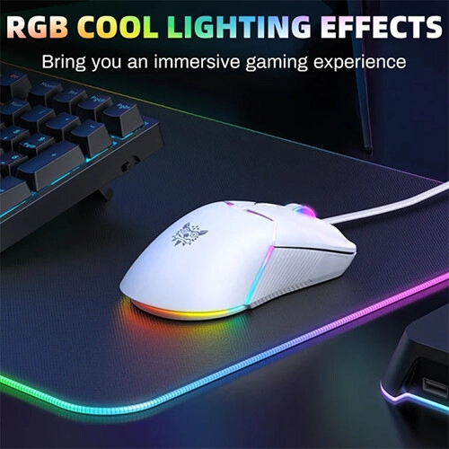 ONIKUMA CW929 6400 DPI Wired Gaming Mouse (White) - 3