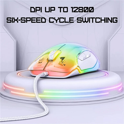 ONIKUMA CW925 RGB Backlit Wired Gaming Mouse (White) - 3