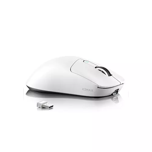 ATTACK SHARK X3 MAX Tri-mode PAW3950 42000DPI Gaming Mouse (White)