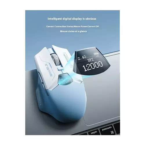 LINGBAO M8 Tri-Mode Wireless Gaming Mouse with Display (Blue)-gallery-1