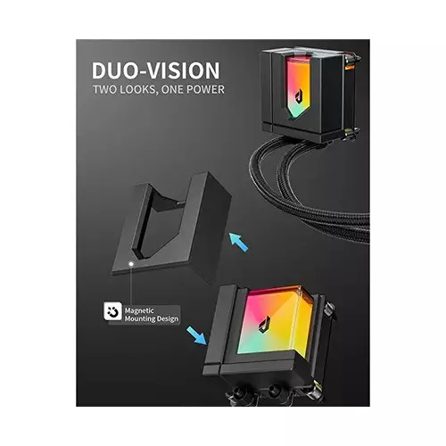 upHere E240KC 240mm ARGB AIO Liquid CPU Cooler (Black)-gallery-1