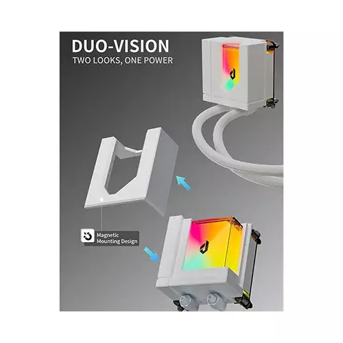 upHere E240TC 240mm ARGB AIO Liquid CPU Cooler (White)-gallery-1