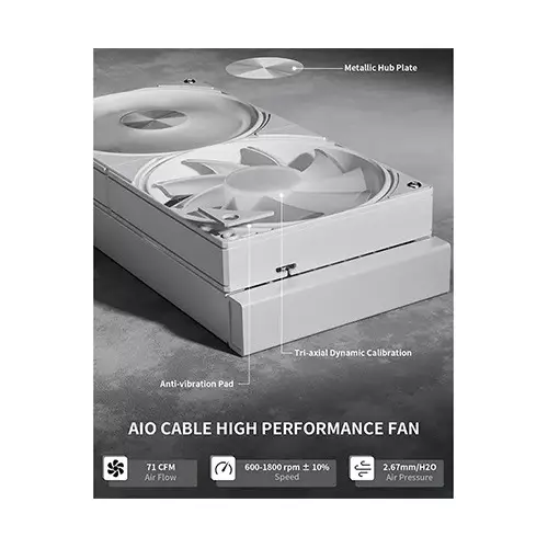 upHere E240TC 240mm ARGB AIO Liquid CPU Cooler (White)-gallery-2