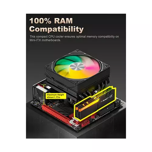 upHere H85KC6 ARGB CPU Air Cooler (Black)-3