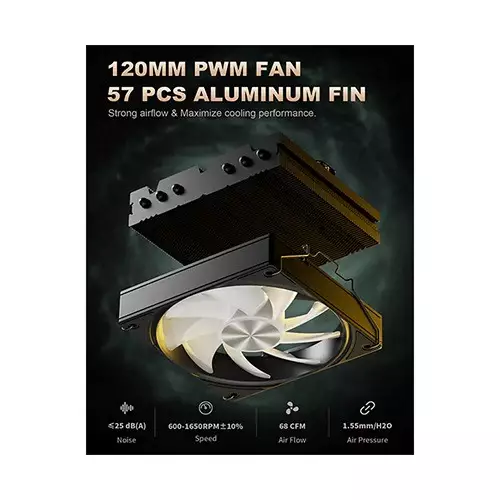 upHere H85KC6 ARGB CPU Air Cooler (Black)-gallery-1