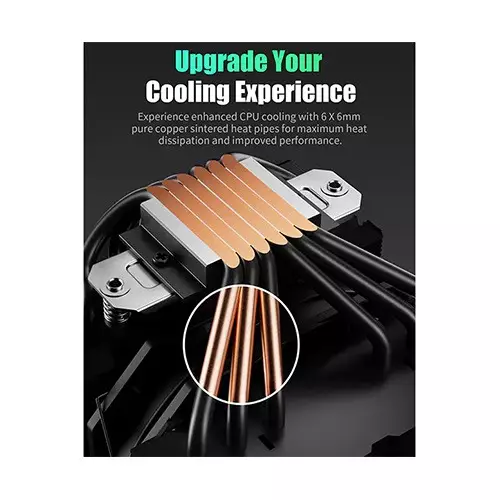 upHere UE2KC6 ARGB CPU Air Cooler (Black)-gallery-2