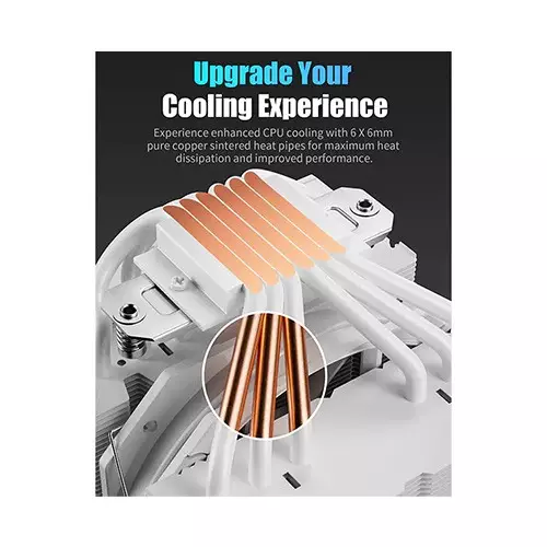 upHere UE2TC6 ARGB CPU Air Cooler (White)-gallery-2