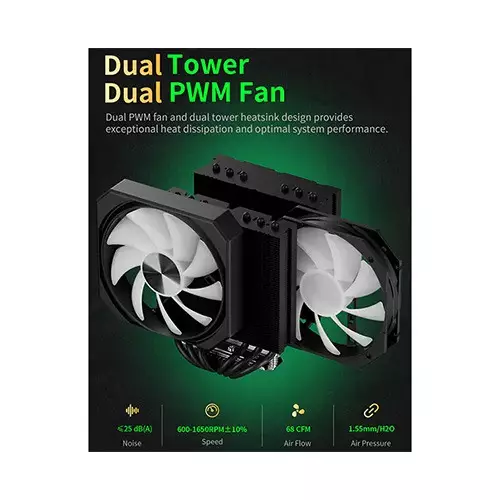 upHere UP2KC8C ARGB CPU Air Cooler (Black)-1