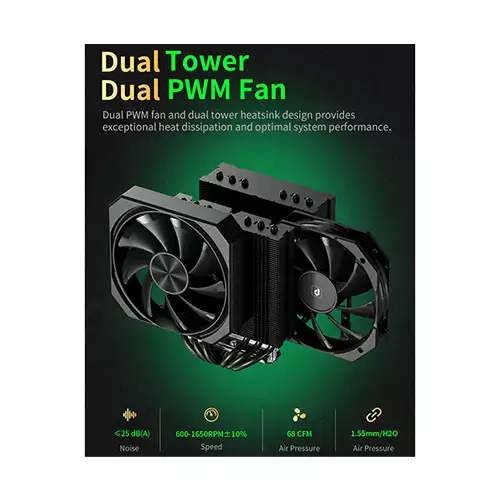 upHere UP2K6 CPU Air Cooler (Black)-gallery-1