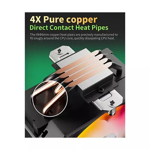 upHere UP1KC4C ARGB CPU Air Cooler (Black)-gallery-2