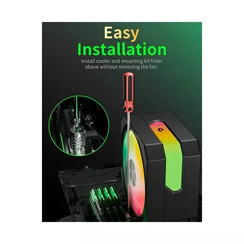 upHere UP1KC4C ARGB CPU Air Cooler (Black)-gallery-4