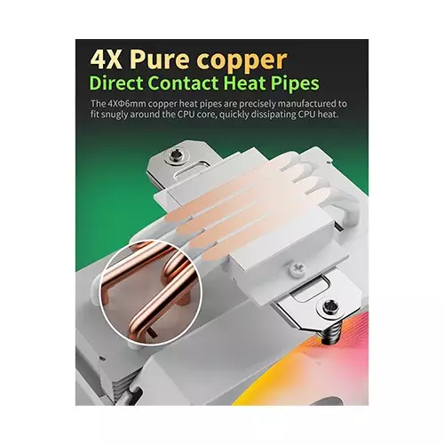 upHere UP1TC4C ARGB CPU Air Cooler (White)-2