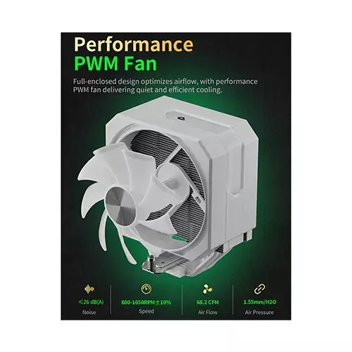 upHere UP1TC4C ARGB CPU Air Cooler (White)-gallery-1