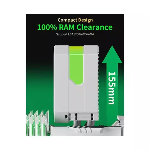 upHere UP1TC4C ARGB CPU Air Cooler (White)-gallery-3