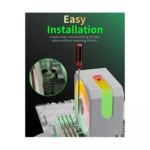 upHere UP1TC4C ARGB CPU Air Cooler (White)-gallery-4