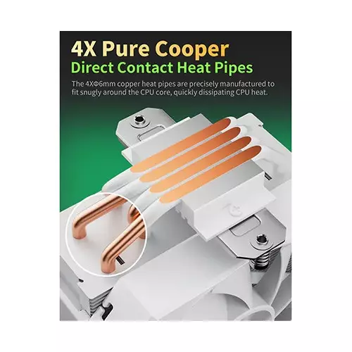upHere UP1T4 CPU Air Cooler (White)-2