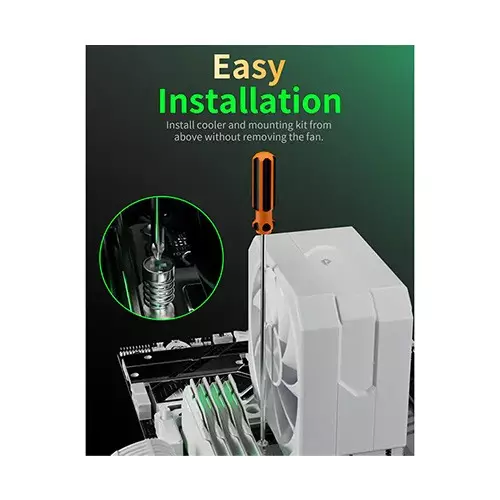 upHere UP1T4 CPU Air Cooler (White)-4