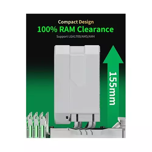 upHere UP1T4 CPU Air Cooler (White)-gallery-3