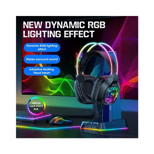 ONIKUMA X22 Cool RGB Dynamic Light Wired Gaming Headset (Black) - 1