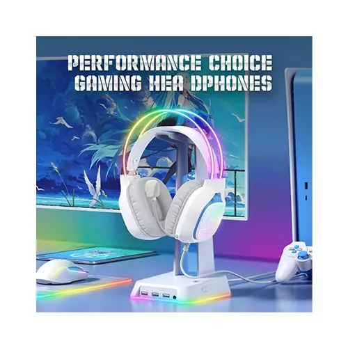 ONIKUMA X22 Cool RGB Dynamic Light Wired Gaming Headset (White)-1